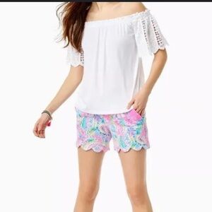 Lilly Pulitzer Off the Shoulder Fayette Crochet Top